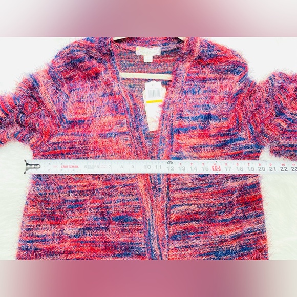 Cardigan Oversize Fits even Large Band of Free in red multi Soft and Comfy - NWT - Picture 7 of 7